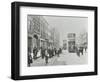 Pedestrians and Trams in Commercial Street, Stepney, London, 1907-null-Framed Photographic Print