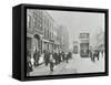 Pedestrians and Trams in Commercial Street, Stepney, London, 1907-null-Framed Stretched Canvas