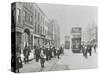 Pedestrians and Trams in Commercial Street, Stepney, London, 1907-null-Stretched Canvas