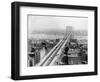 Pedestrians Crossing East River Using Brooklyn Bridge-null-Framed Photographic Print