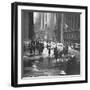 Pedestrians Crossing Slushy Intersection at Wall Street-Walker Evans-Framed Photographic Print