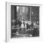 Pedestrians Crossing Slushy Intersection at Wall Street-Walker Evans-Framed Photographic Print