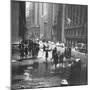 Pedestrians Crossing Slushy Intersection at Wall Street-Walker Evans-Mounted Photographic Print