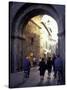 Pedestrians Entering Archway, Lucca, Italy-Merrill Images-Stretched Canvas