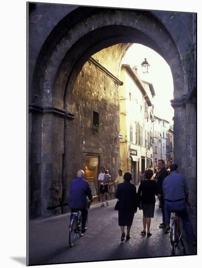 Pedestrians Entering Archway, Lucca, Italy-Merrill Images-Mounted Premium Photographic Print