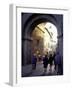 Pedestrians Entering Archway, Lucca, Italy-Merrill Images-Framed Photographic Print