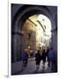 Pedestrians Entering Archway, Lucca, Italy-Merrill Images-Framed Photographic Print