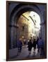 Pedestrians Entering Archway, Lucca, Italy-Merrill Images-Framed Photographic Print