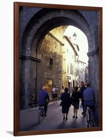 Pedestrians Entering Archway, Lucca, Italy-Merrill Images-Framed Photographic Print