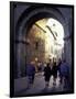 Pedestrians Entering Archway, Lucca, Italy-Merrill Images-Framed Photographic Print