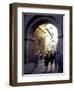 Pedestrians Entering Archway, Lucca, Italy-Merrill Images-Framed Photographic Print