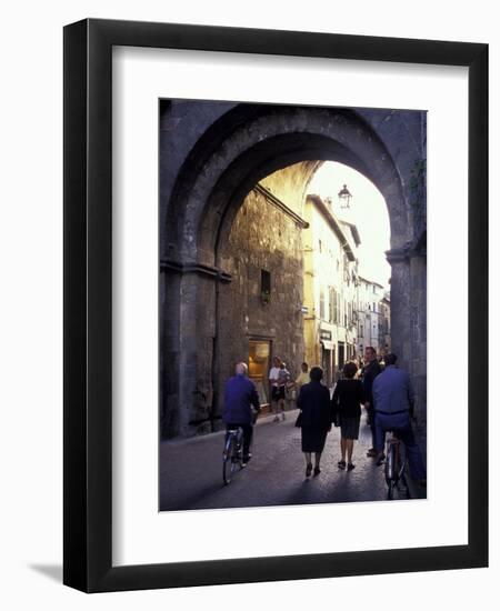 Pedestrians Entering Archway, Lucca, Italy-Merrill Images-Framed Photographic Print