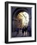 Pedestrians Entering Archway, Lucca, Italy-Merrill Images-Framed Photographic Print