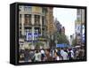 Pedestrians, Nanjing Road East, Nanjing Dong Lu, Shanghai, China, Asia-Amanda Hall-Framed Stretched Canvas