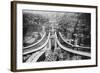 Pedestrians on Footbridge During Construction of Manhattan Bridge-null-Framed Photographic Print