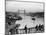 Pedestrians on London Bridge Watch Boats and Barges Being Unloaded-null-Mounted Photographic Print