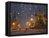 Pedestrians Pass by the Moscow Kremlin-null-Framed Stretched Canvas