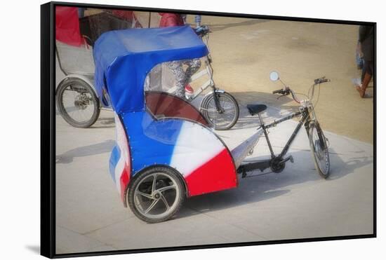 Pedicab In Paris-Cora Niele-Framed Stretched Canvas