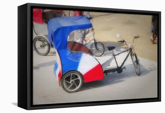 Pedicab In Paris-Cora Niele-Framed Stretched Canvas