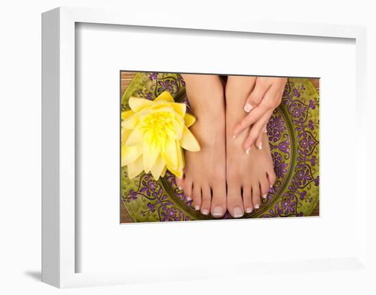 Pedicure and Manicure Spa with Beautiful Flowers-BVDC-Framed Photographic Print