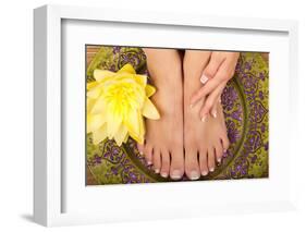 Pedicure and Manicure Spa with Beautiful Flowers-BVDC-Framed Photographic Print