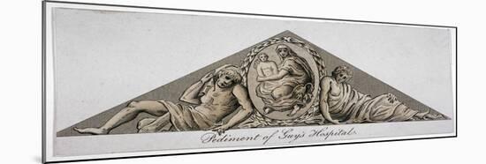 Pediment of Guy's Hospital, Southwark, London, C1800-null-Mounted Giclee Print