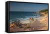 Pedra Furada Near Jericoacoara, at Sunset-Alex Saberi-Framed Stretched Canvas