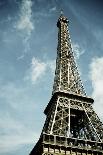 View of the Eiffel Tower with Blue Sky and White Clouds, Paris, France-pedrosala-Laminated Photographic Print