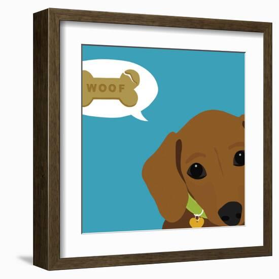 Peek-a-Boo Dachshund-Yuko Lau-Framed Art Print