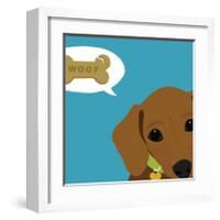 Peek-a-Boo Dachshund-Yuko Lau-Framed Art Print