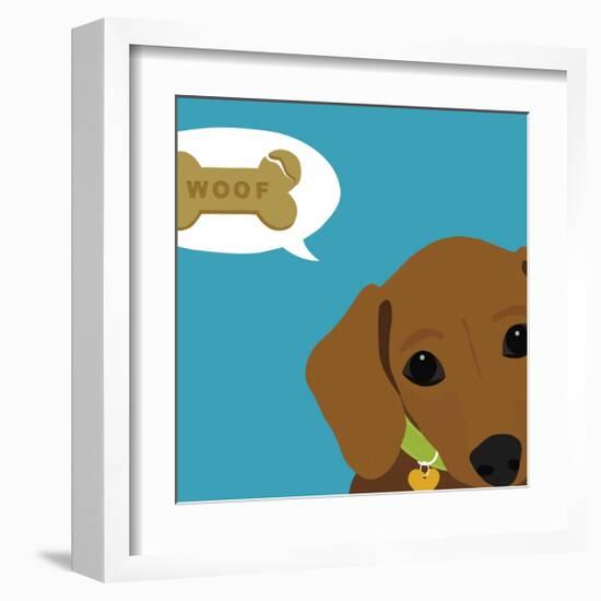 Peek-a-Boo Dachshund-Yuko Lau-Framed Art Print