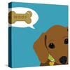 Peek-a-Boo Dachshund-Yuko Lau-Stretched Canvas