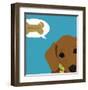 Peek-a-Boo Dachsund-Yuko Lau-Framed Art Print