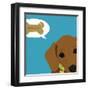 Peek-a-Boo Dachsund-Yuko Lau-Framed Art Print