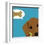 Peek-a-Boo Dachsund-Yuko Lau-Framed Art Print