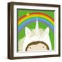 Peek-a-Boo Heroes: Unicorn-Yuko Lau-Framed Art Print