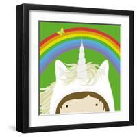 Peek-a-Boo Heroes: Unicorn-Yuko Lau-Framed Art Print