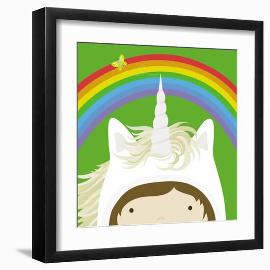 Peek-a-Boo Heroes: Unicorn-Yuko Lau-Framed Art Print