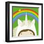 Peek-a-Boo Heroes: Unicorn-Yuko Lau-Framed Art Print