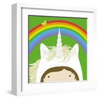 Peek-a-Boo Heroes: Unicorn-Yuko Lau-Framed Art Print