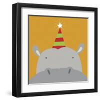 Peek-a-Boo Hippo-Yuko Lau-Framed Art Print