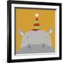 Peek-a-Boo Hippo-Yuko Lau-Framed Art Print