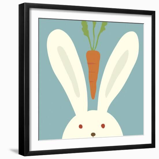 Peek-a-boo I- Rabbit-Yuko Lau-Framed Art Print