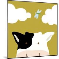 Peek-a-boo III - Cow-Yuko Lau-Mounted Art Print