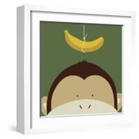 Peek-a-Boo Monkey-Yuko Lau-Framed Art Print