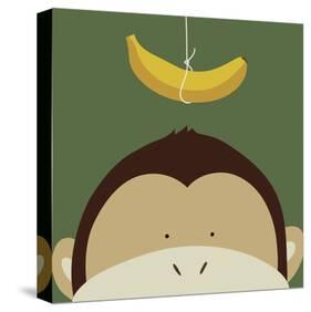 Peek-a-Boo Monkey-Yuko Lau-Stretched Canvas