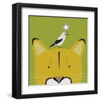 Peek-a-Boo Puma-Yuko Lau-Framed Art Print