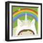 Peek-a-Boo Unicorn-Yuko Lau-Framed Art Print