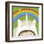 Peek-a-Boo Unicorn-Yuko Lau-Framed Art Print