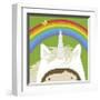 Peek-a-Boo Unicorn-Yuko Lau-Framed Art Print